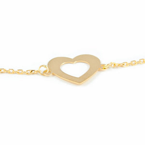 Pulsera niña o mujer oro con corazon