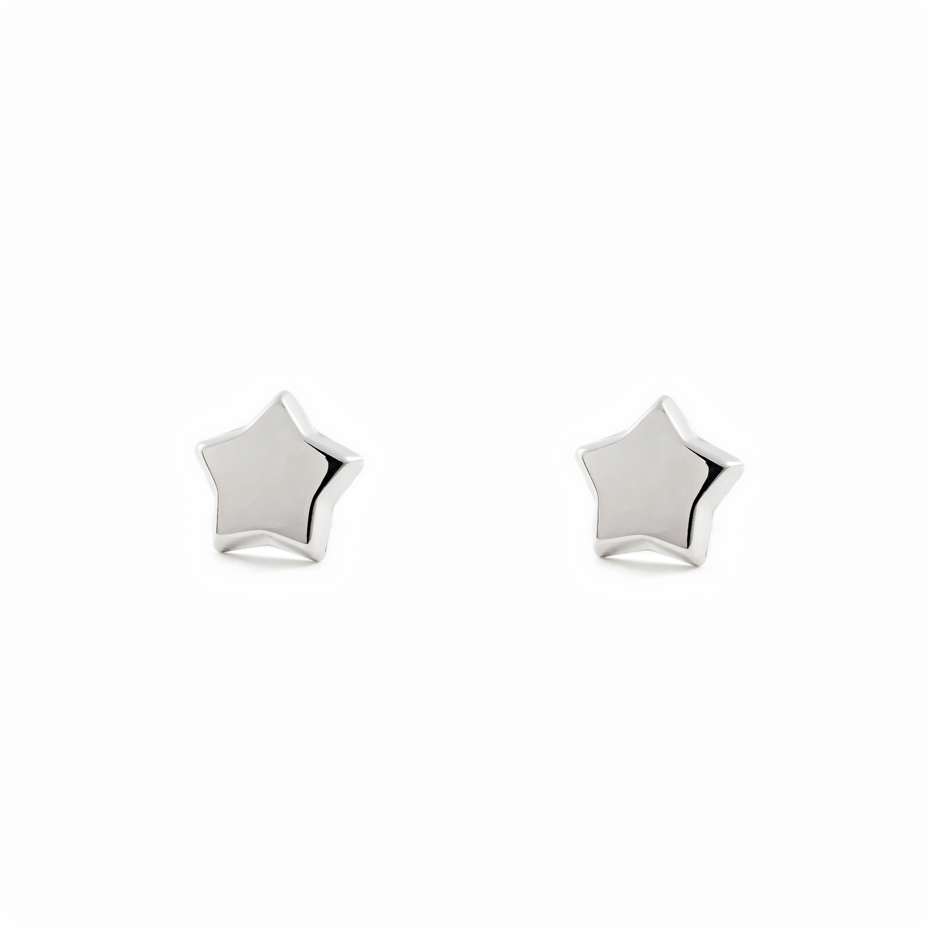 Shiny Star Sterling Silver Earrings