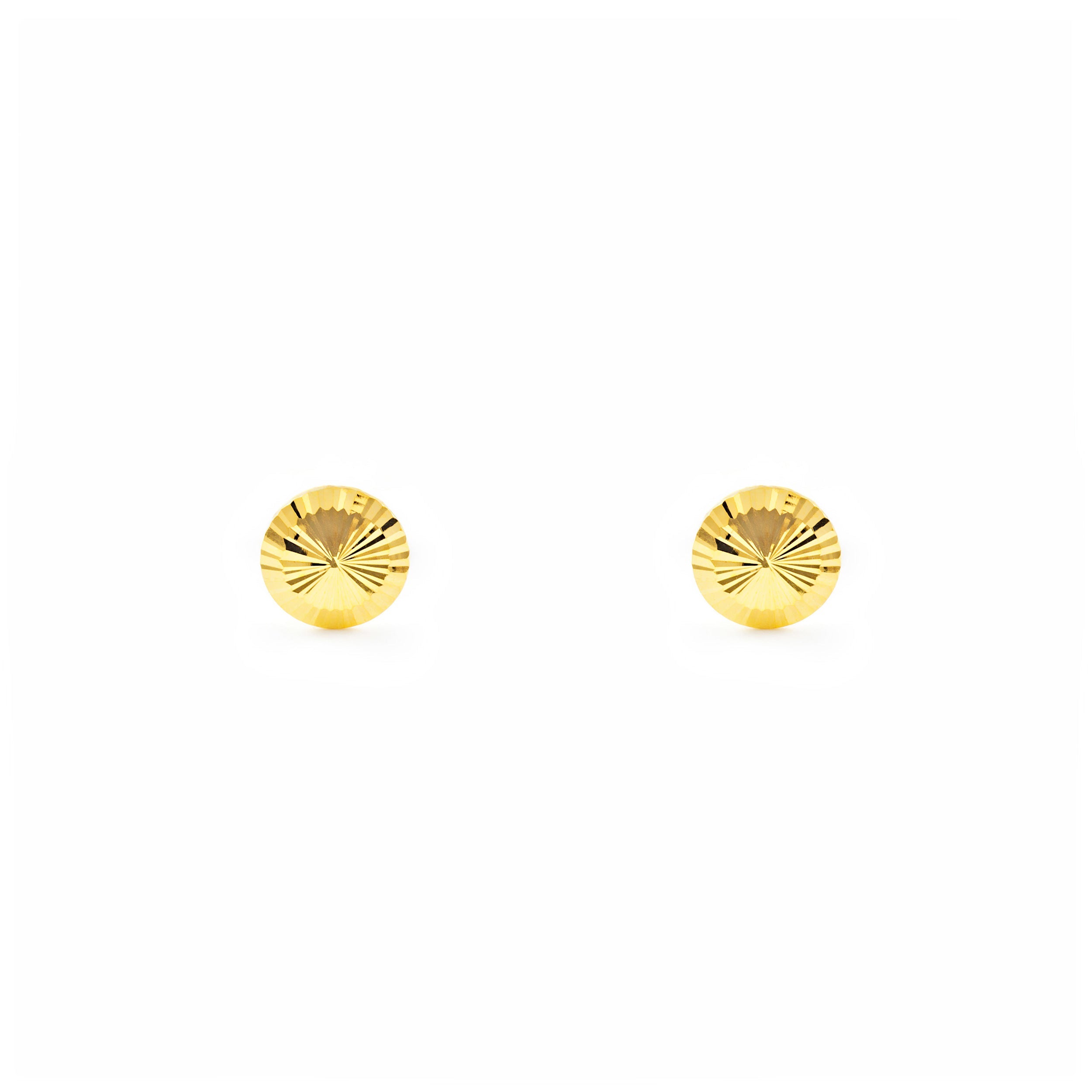 Pendientes Niña Oro Amarillo 18K Orla Redondo Tallados