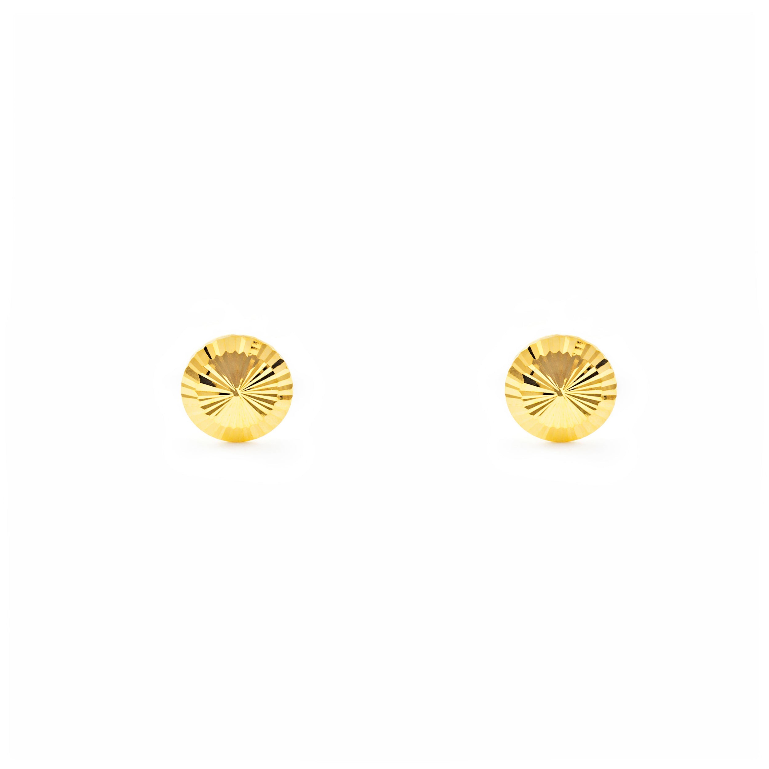 Pendientes Niña Oro Amarillo 18K Orla Redondo Tallados