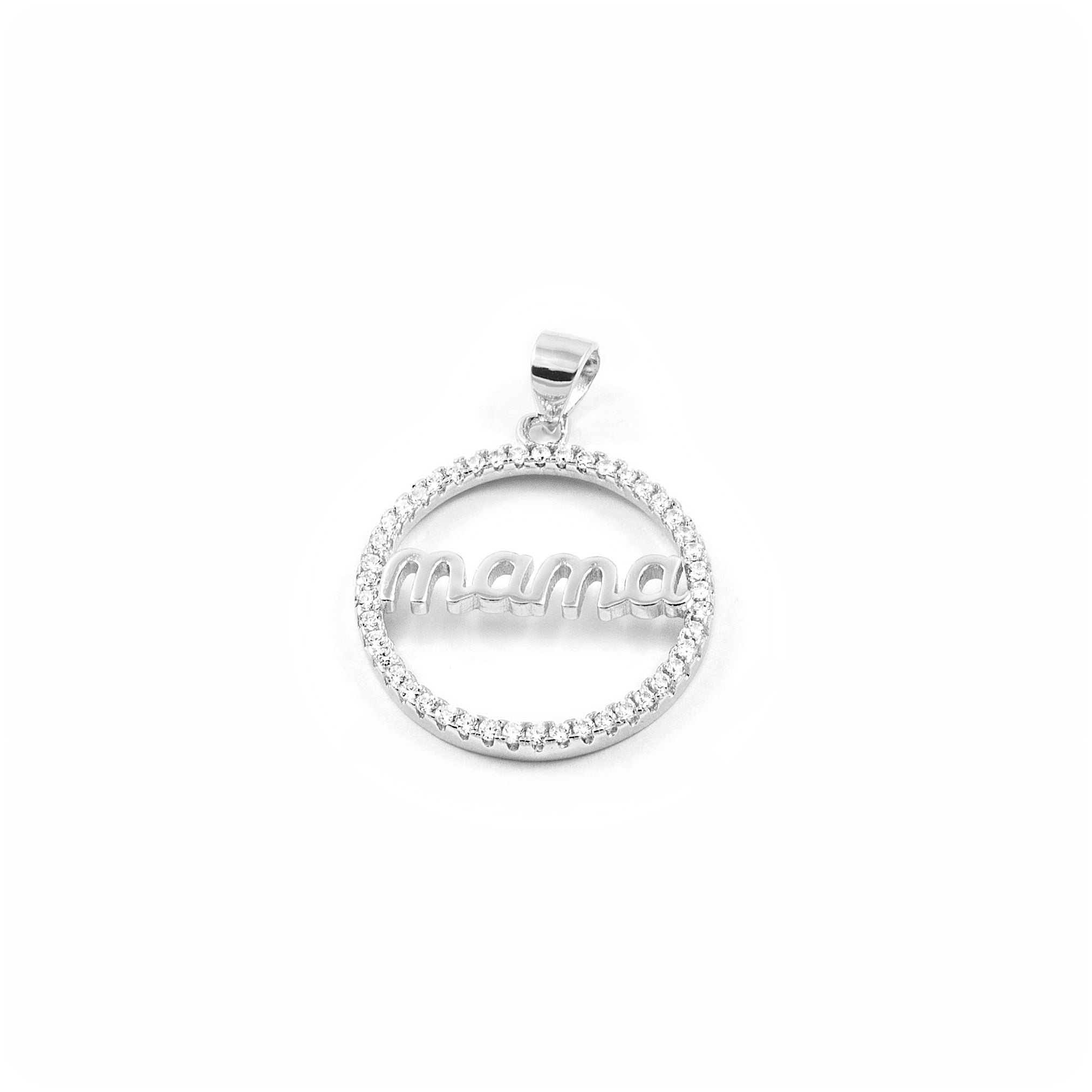 Colgante de Plata Mama con Circon