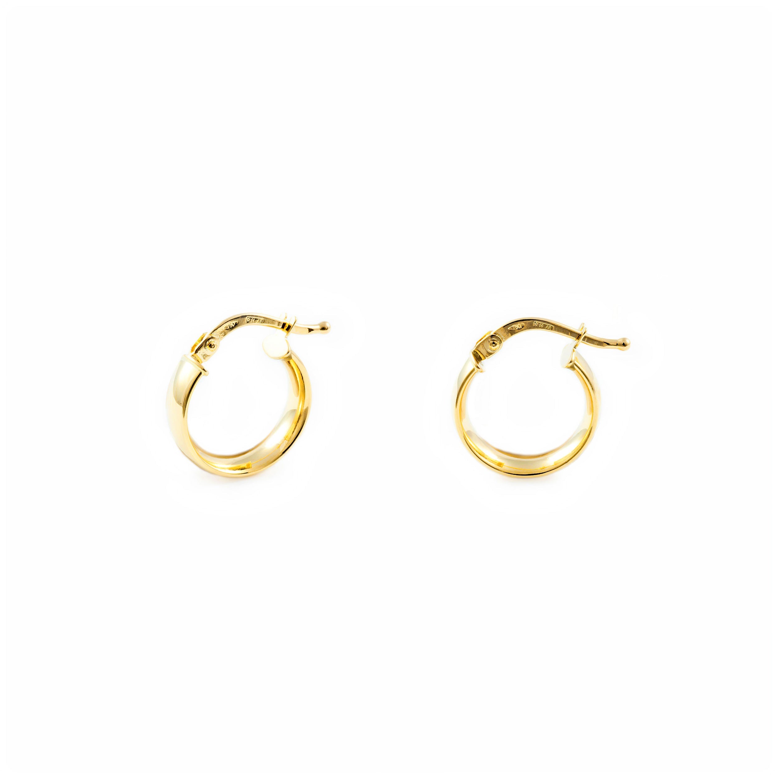 Pendientes Niña o Mujer Oro Aros media caña 13.5x4 mm