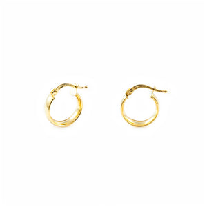 Pendientes Niña o Mujer Oro Aros media caña 13.5x4 mm