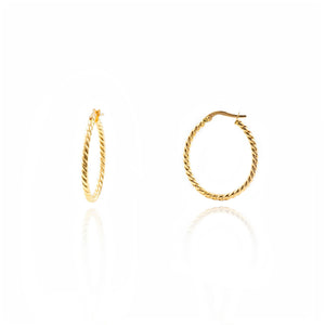 Pendientes Oro Aros reliados Ovales 30x2 mm (9kts)