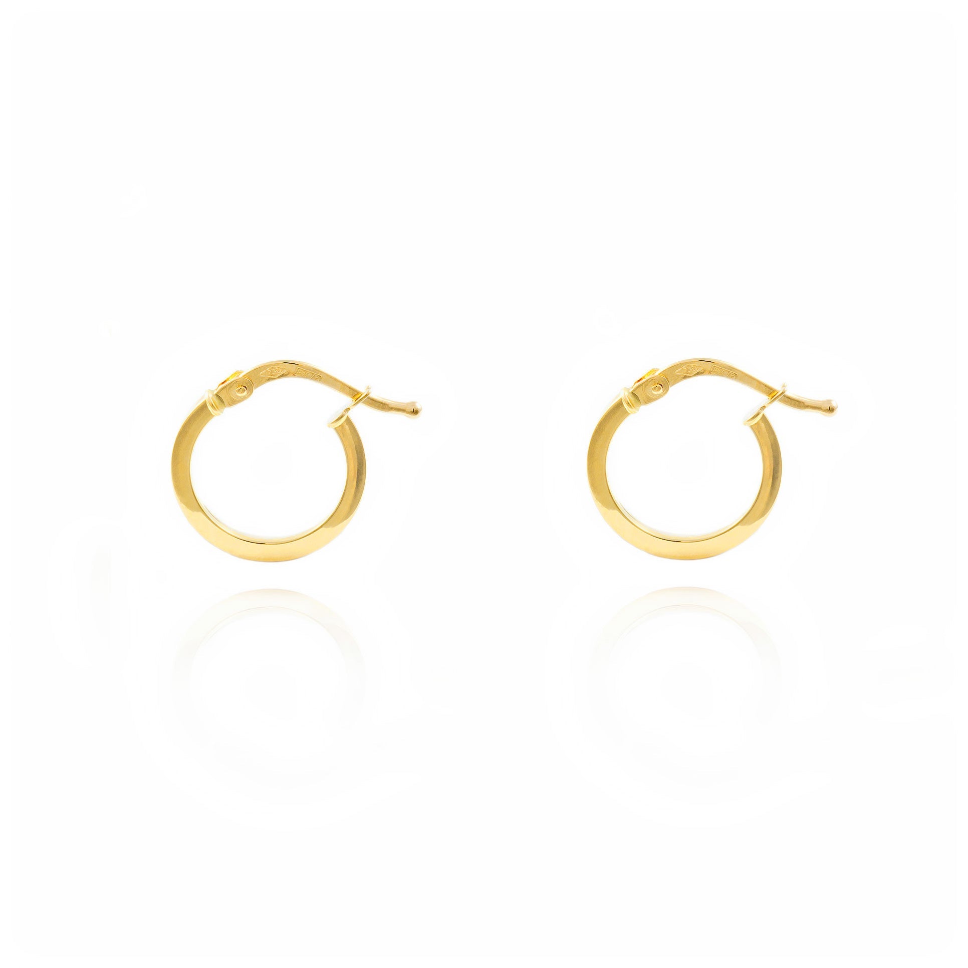 Pendientes Niña Oro Aro liso cuadrado 13x1.5 mm