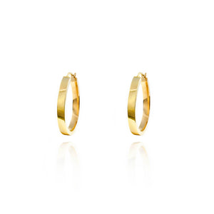 Pendientes Oro Aro liso rectangular 24x4 mm