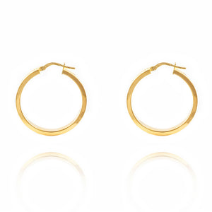 Pendientes Oro Aro liso cuadrado Greca 33x4 mm