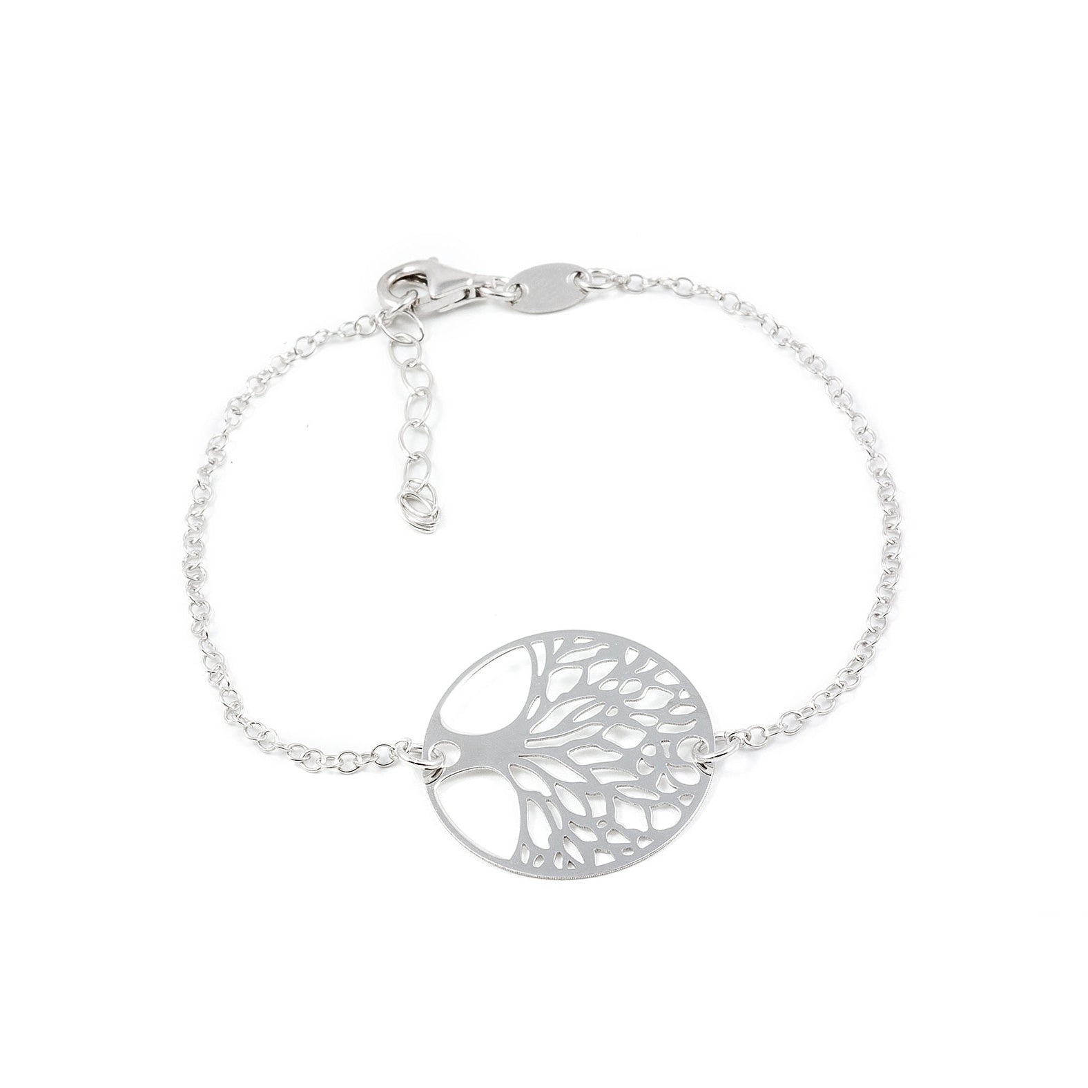 Women's Sterling Silver Tree of Life Glitter Bracelet