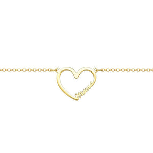 Collar Plata Dorada con Corazón y mama