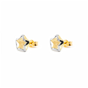 Pendientes Niña oro Bicolor Estrella (9kts)