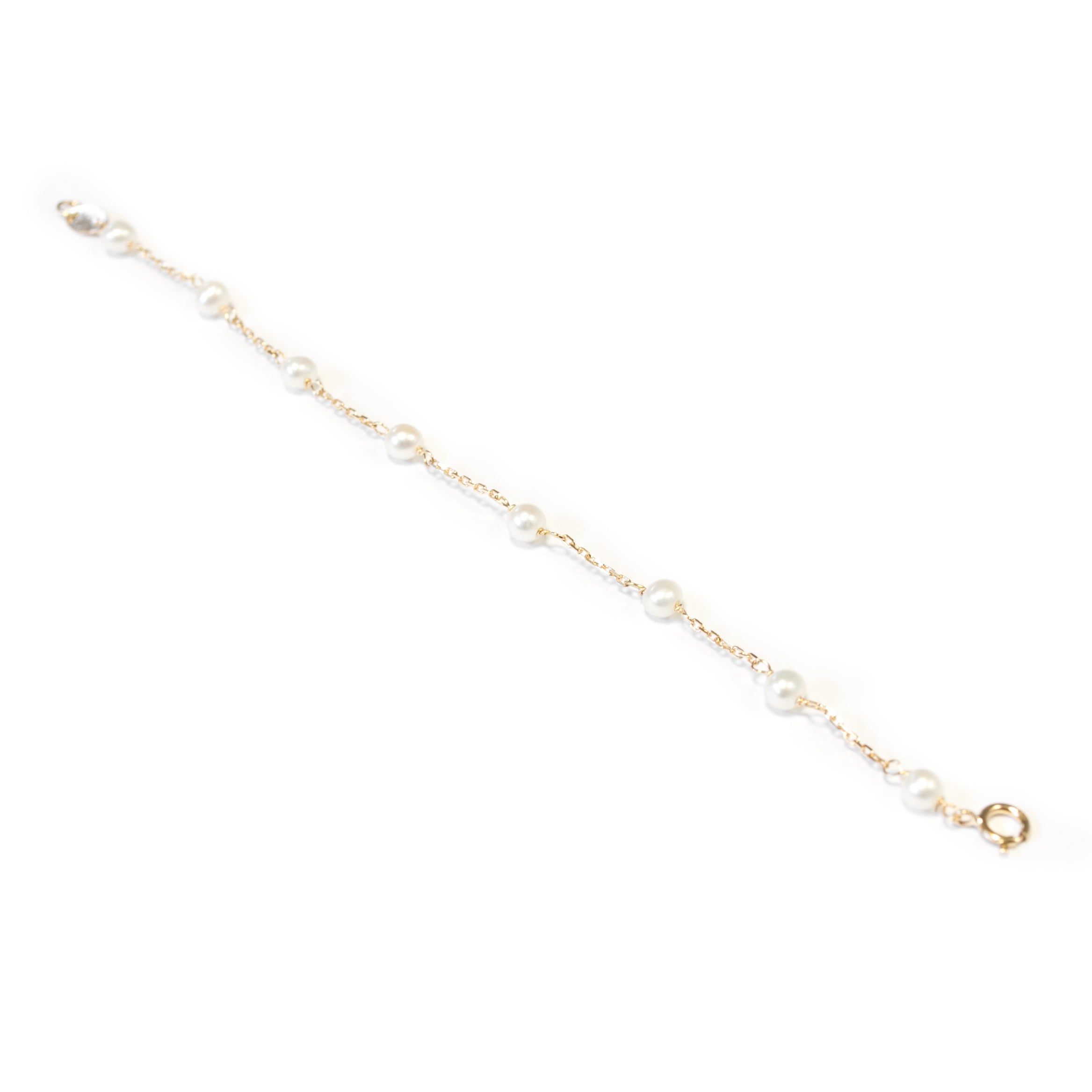 Pulsera Niña Oro Amarillo 9K Perla Redonda 4 mm Brillo