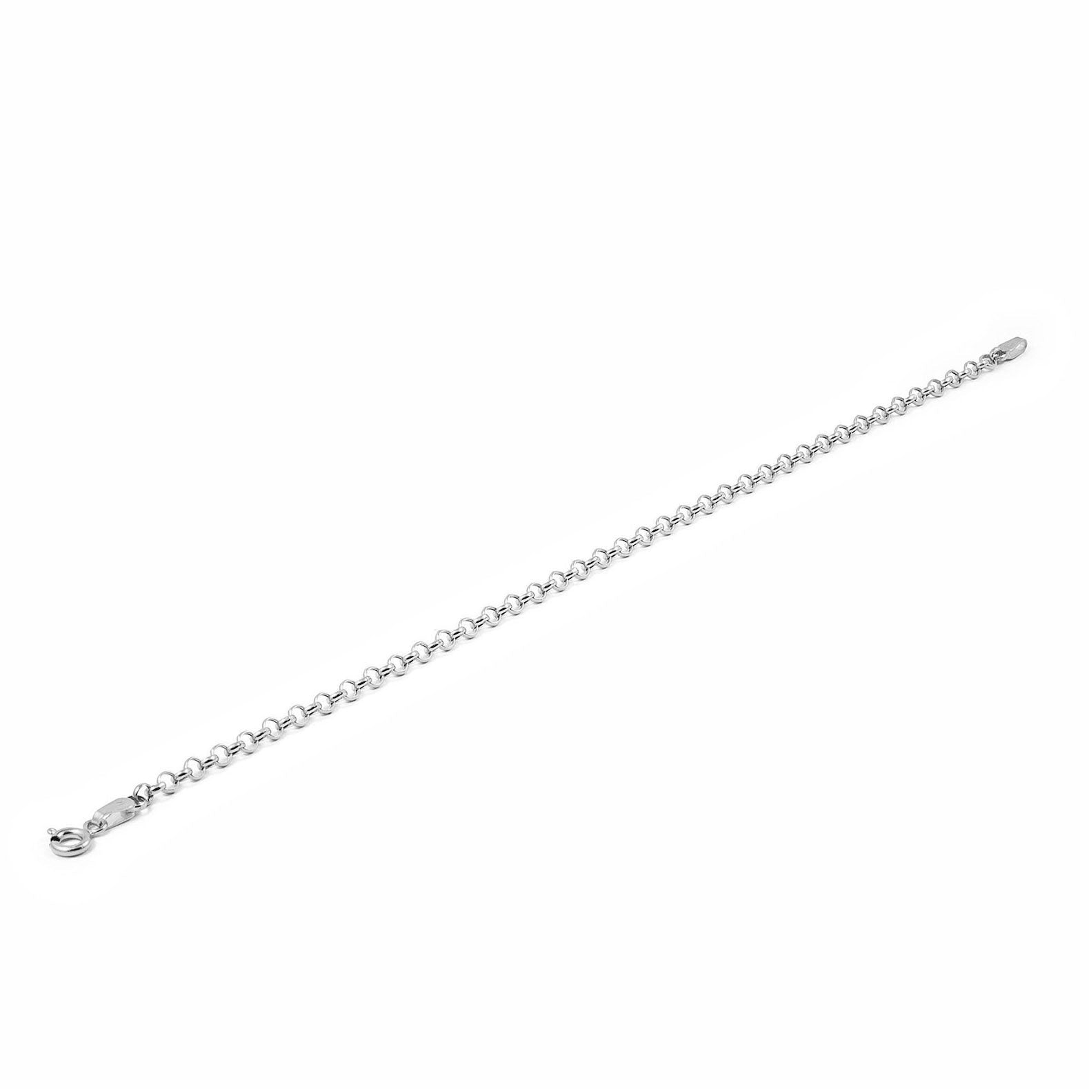 Pulsera Mujer Oro Blanco 18K Rolo (3 mm) Brillo 19 cm