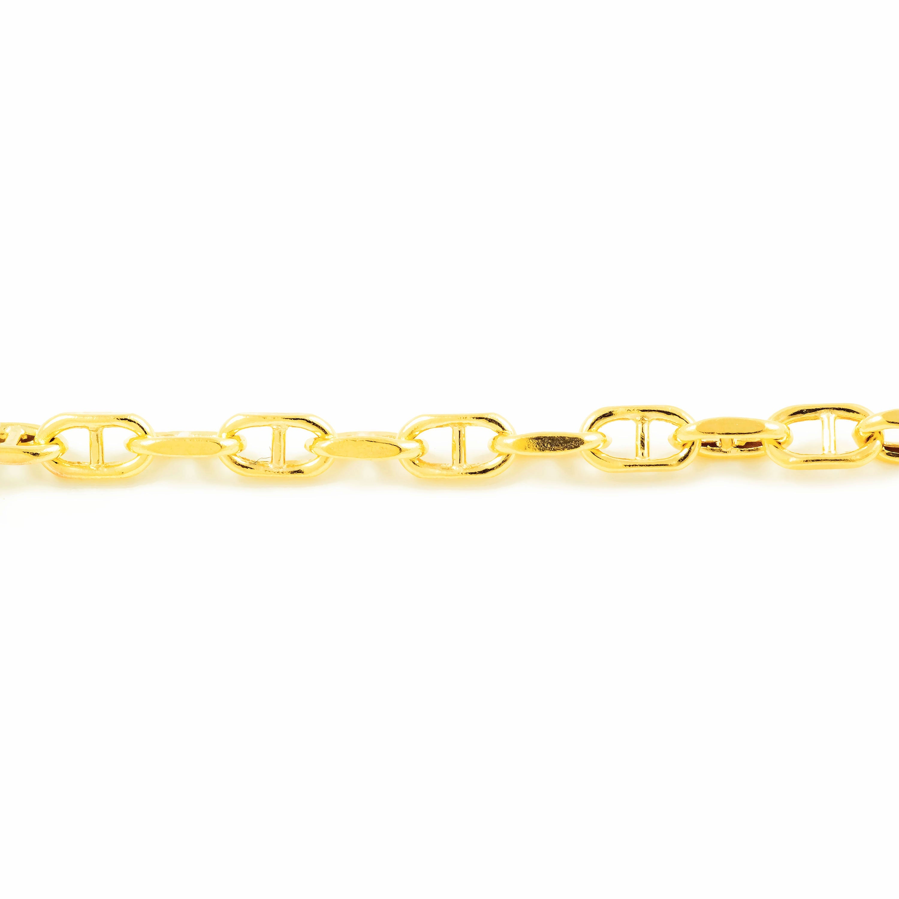 Pulsera Mujer Oro Amarillo 18K Forzada Ancla Hueca 19 cm