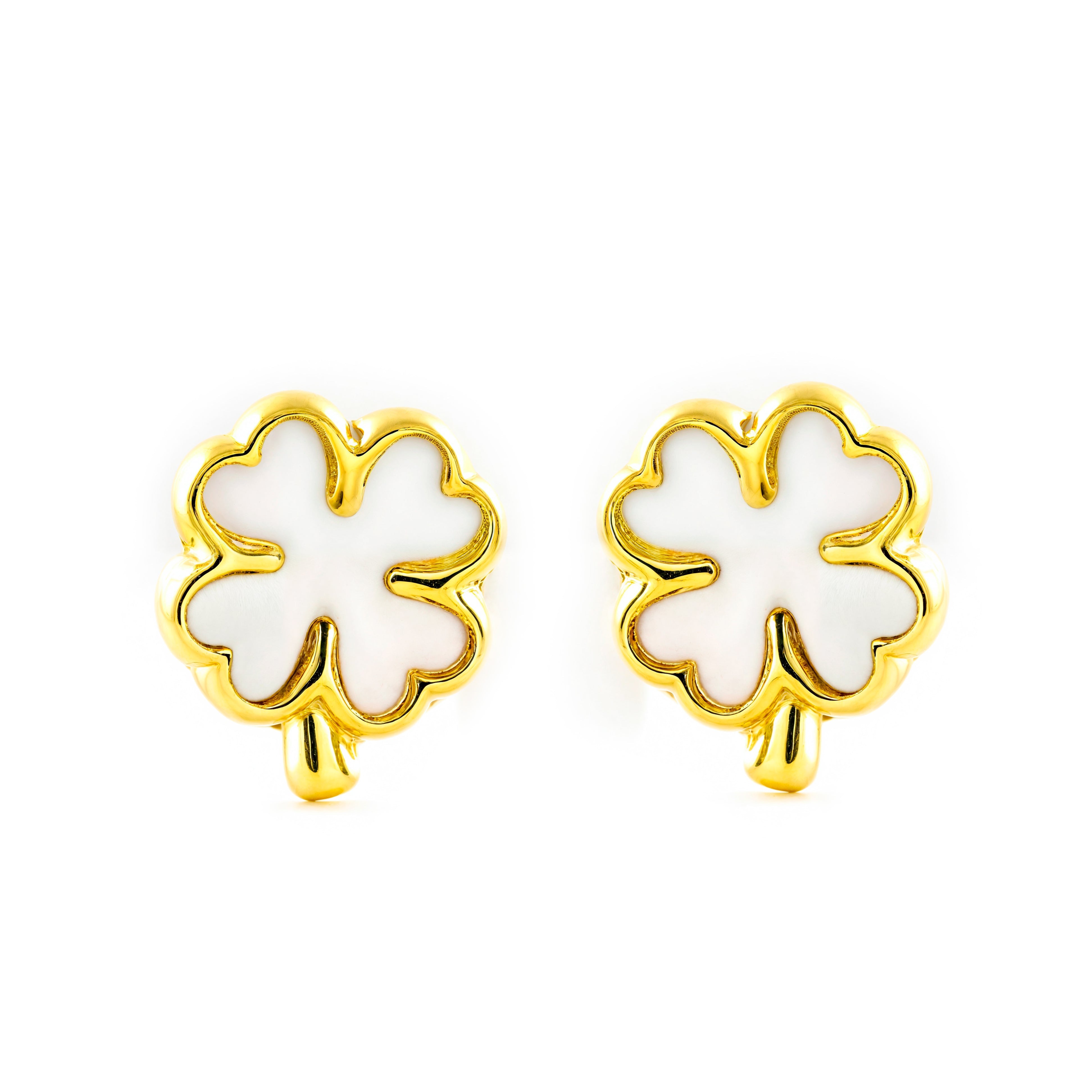 Pendientes Niña Oro Amarillo 9K Nacar Corazón Brillo