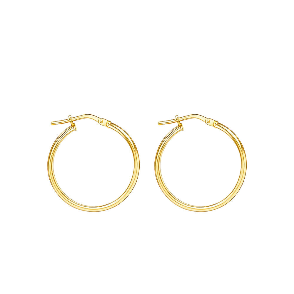 Pendientes Oro Amarillo 9K Aros Redondo Brillo 44 x 2 mm