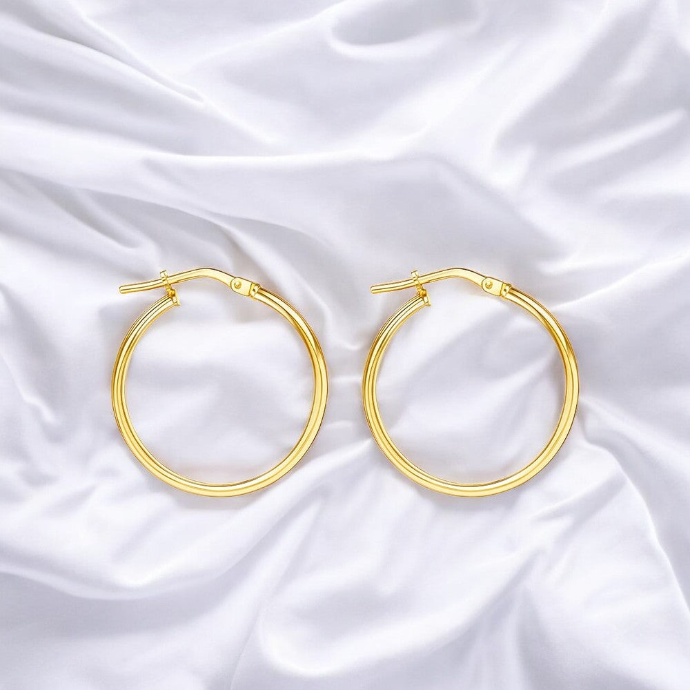 Pendientes Oro Amarillo 9K Aros Redondo Brillo 44 x 2 mm
