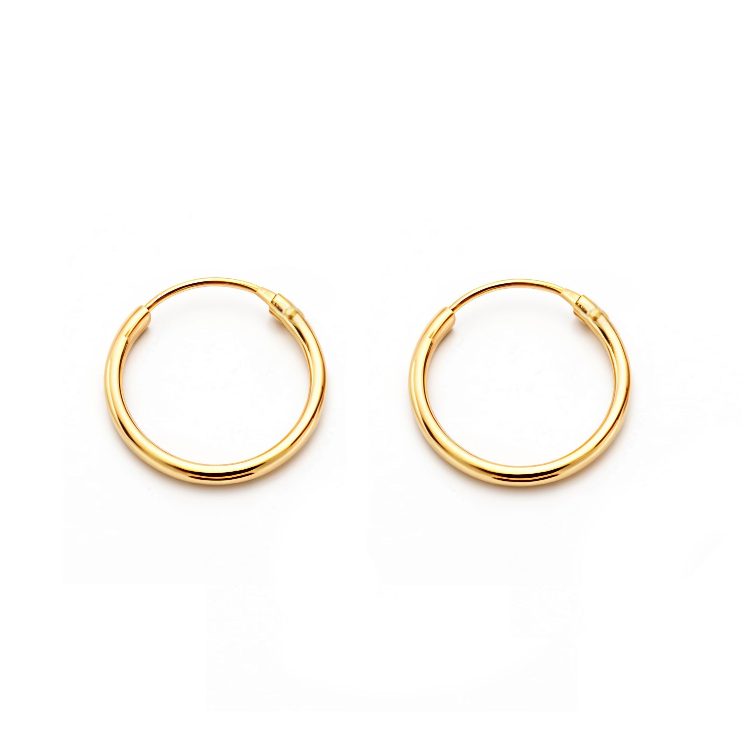 Pendientes Oro Amarillo 9K Aros Redondo Brillo 16 x 1.5 mm