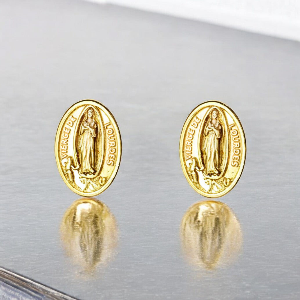 Pendientes Plata de Ley 925 Virgen Brillo