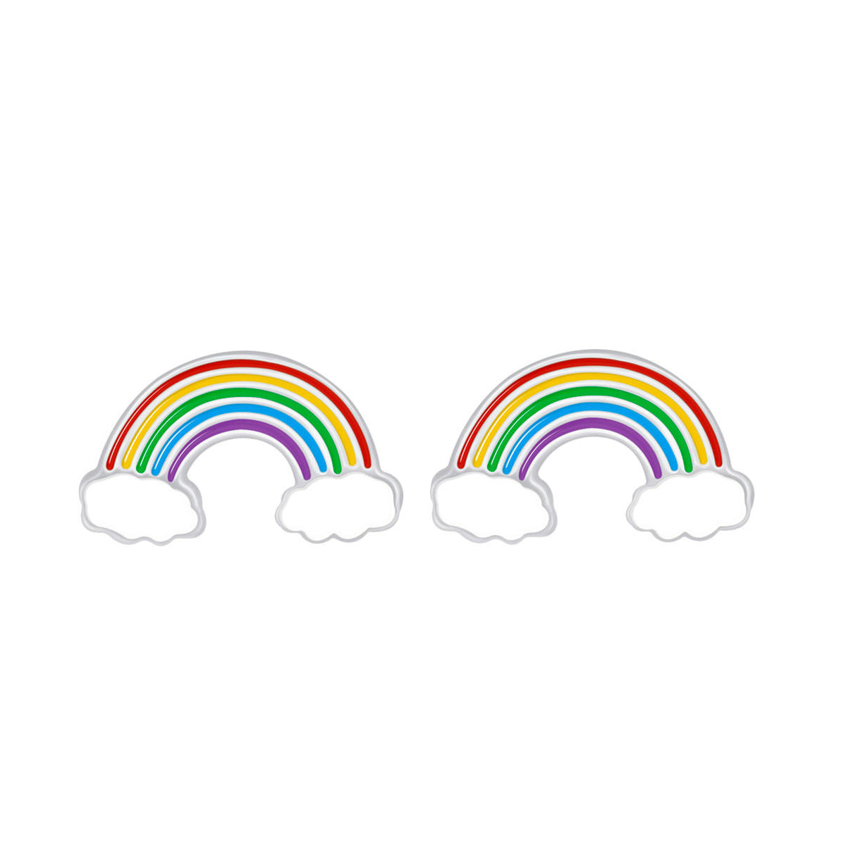 Pendientes Plata de Ley 925 Arcoiris Multicolor Brillo