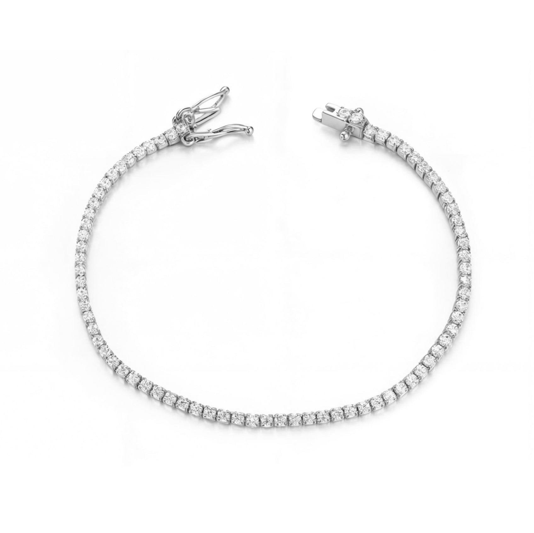 925 Sterling Silver Riviere Shine Bracelet 18 cm