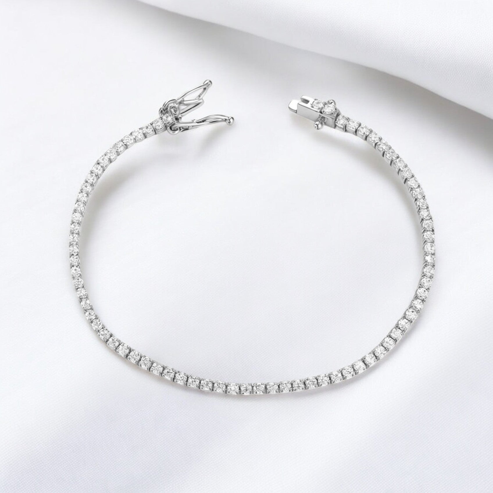 925 Sterling Silver Riviere Shine Bracelet 18 cm