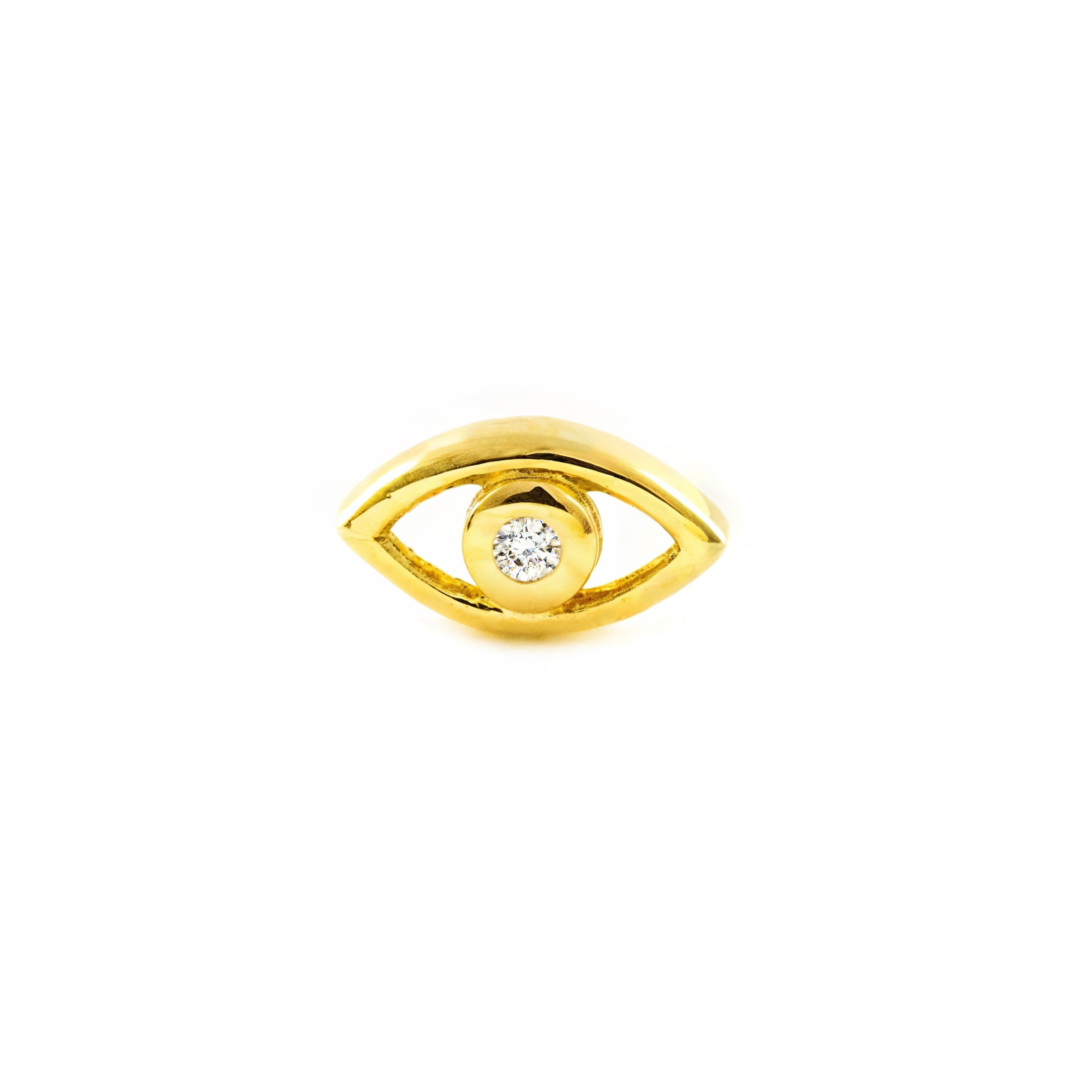 Piercing Oro Amarillo 9K Cartilago Ojo Turco Circonita Brillo