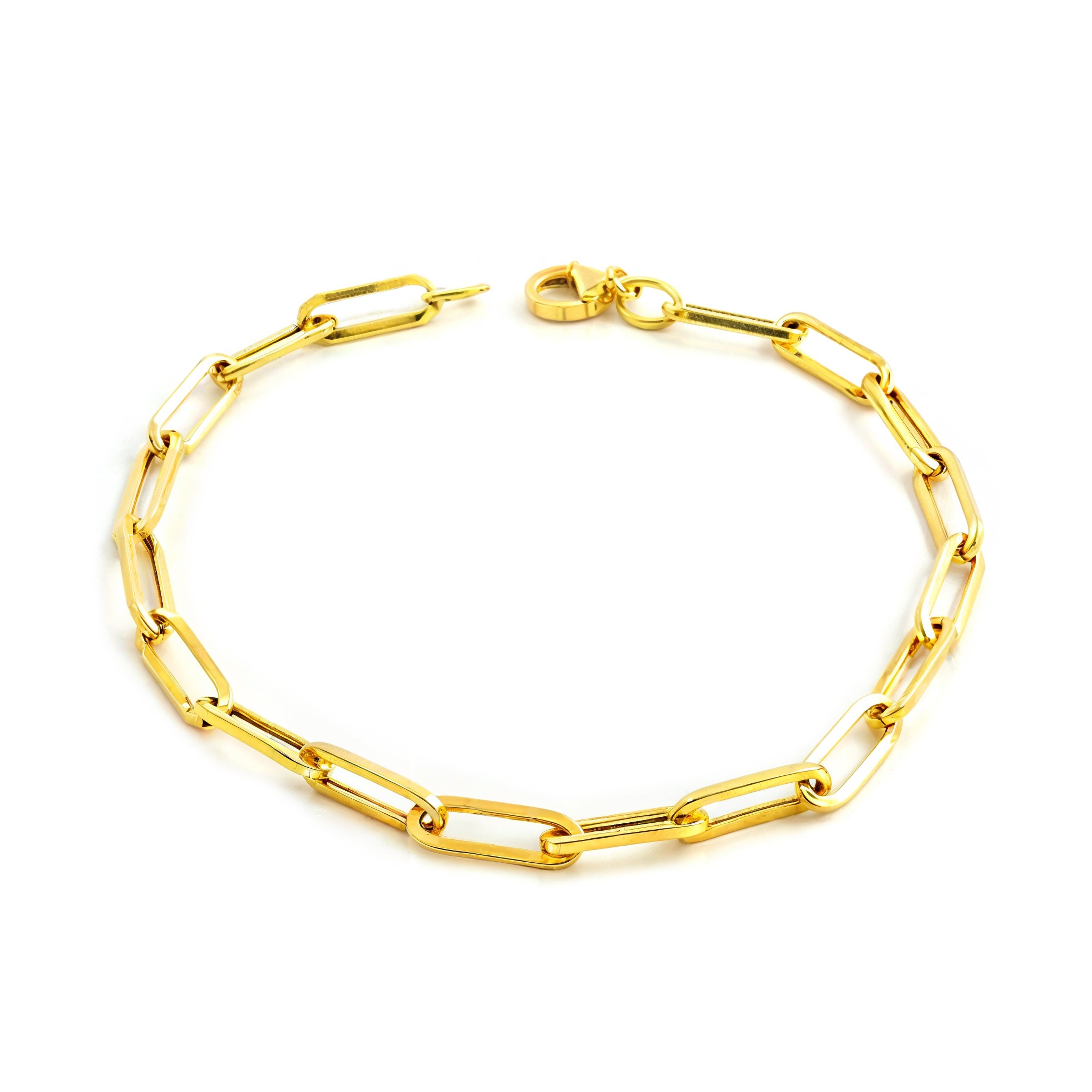 Pulsera Mujer Oro Amarillo 18K Fantasía Oval Brillo 19 cm