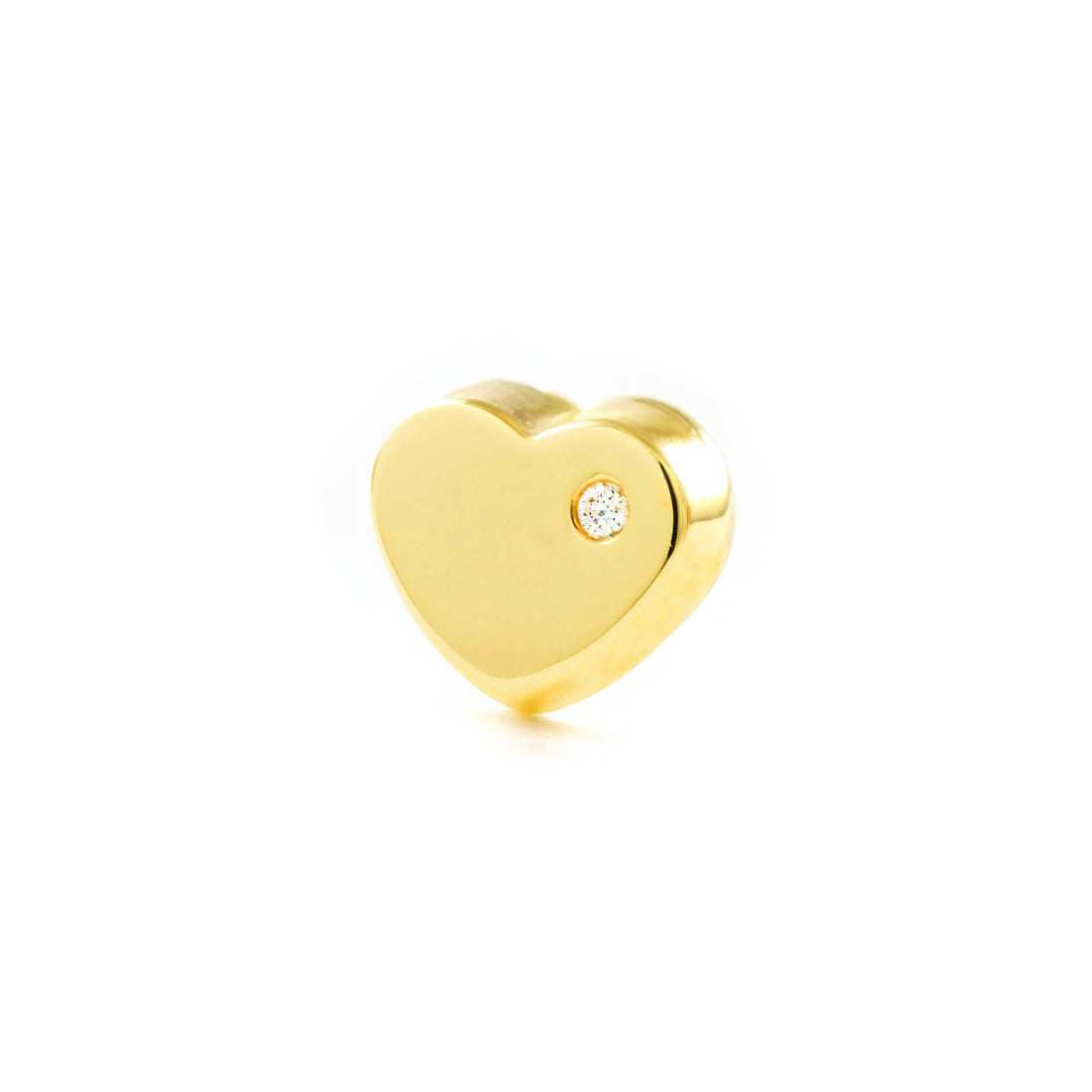 Piercing Oro Amarillo 9K Cartilago Corazón Circonitas Brillo