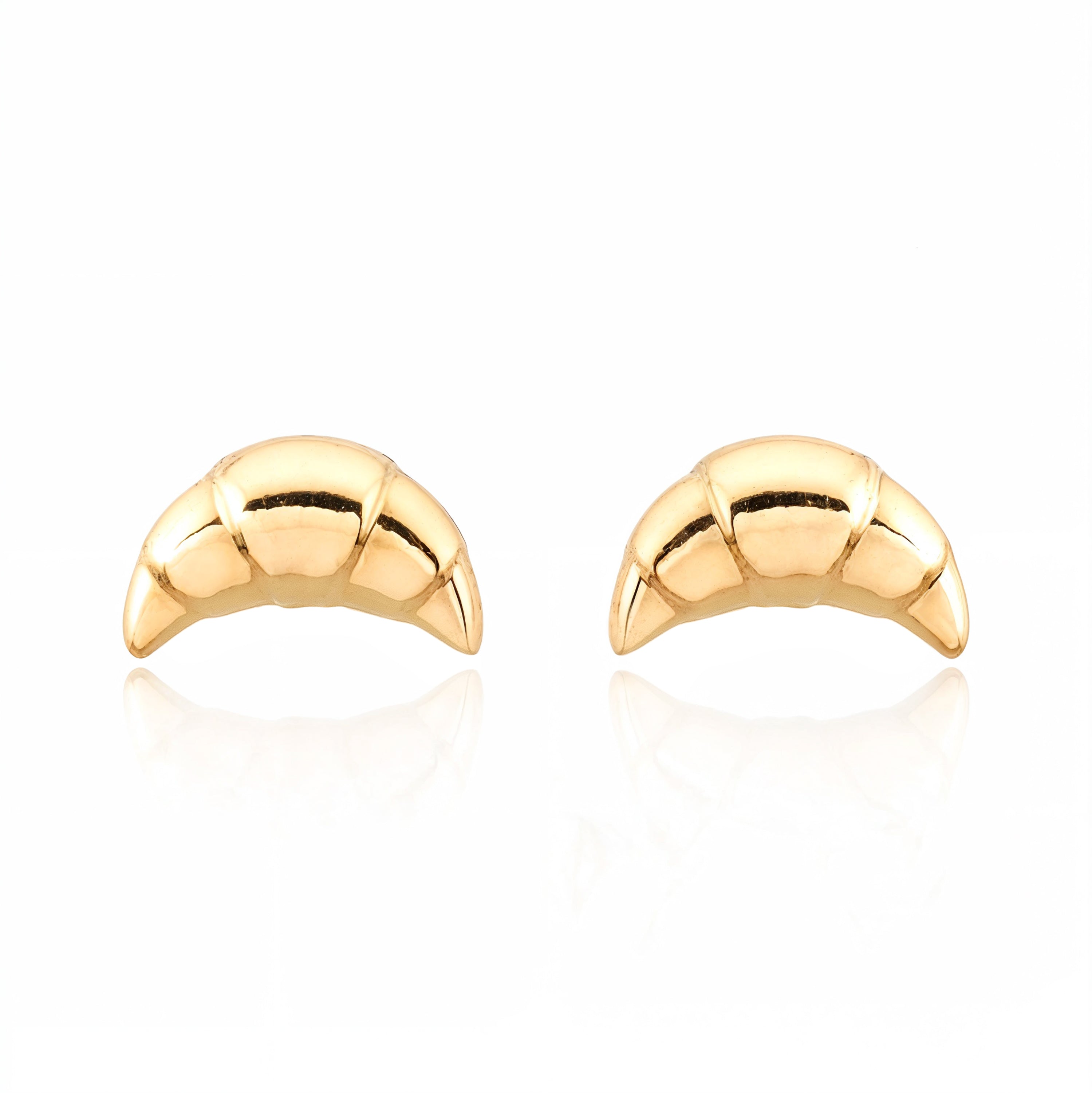 Pendientes Mujer-Niña Oro Amarillo 9K Croissant Brillo