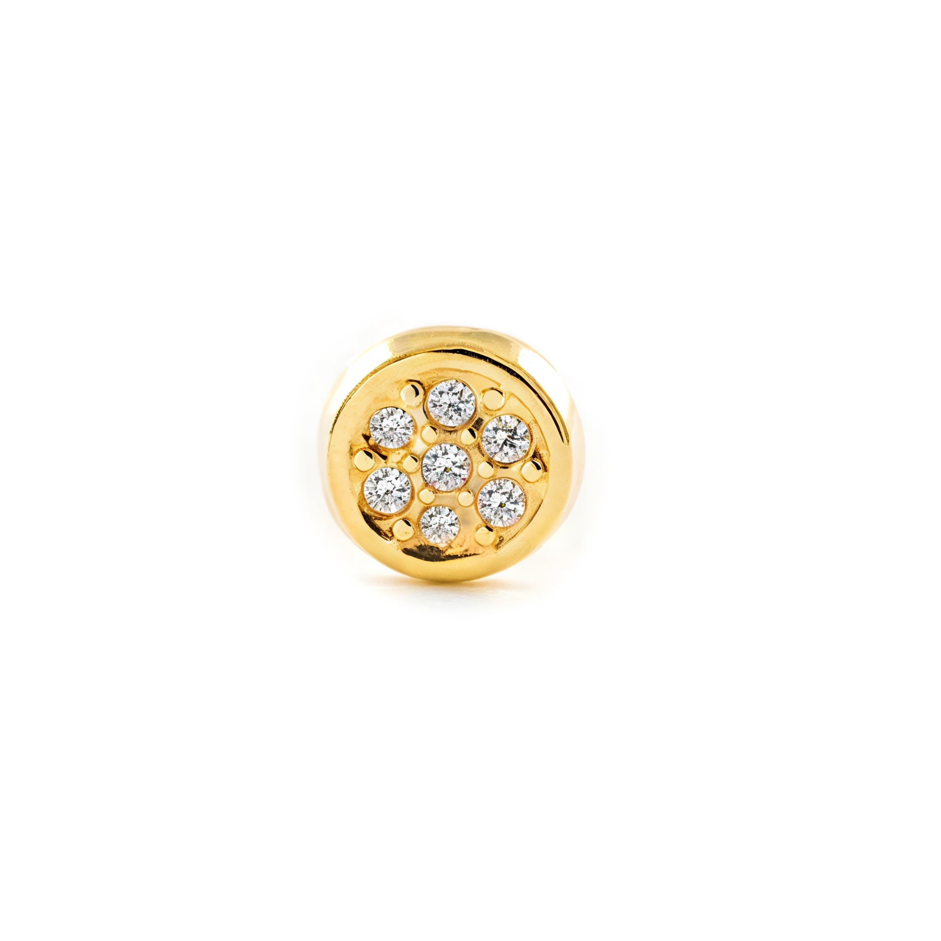 Piercing Oro Amarillo 9K Cartilago Redondo Circonitas Brillo