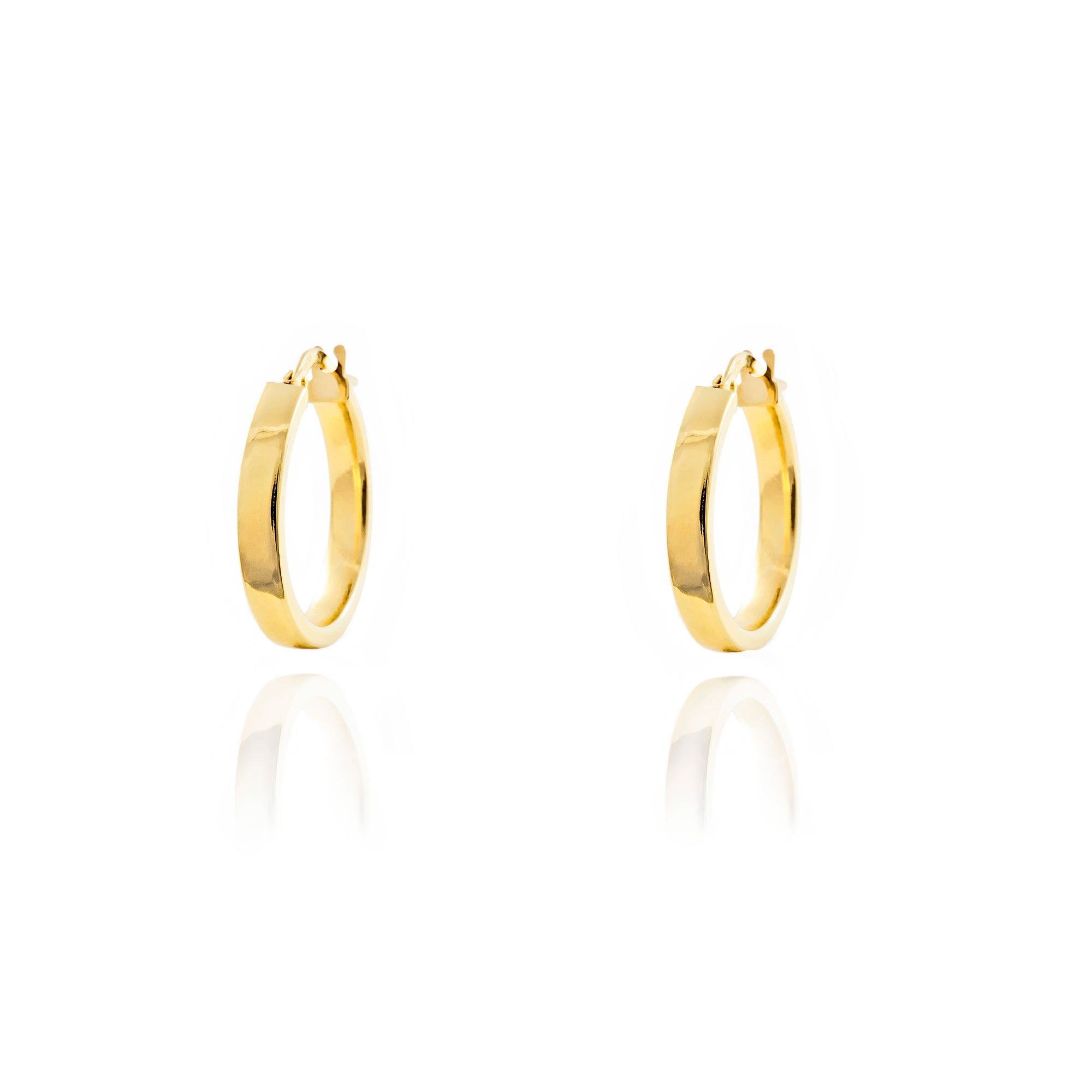 Pendientes Oro Aro liso rectangular 18.5x3 mm