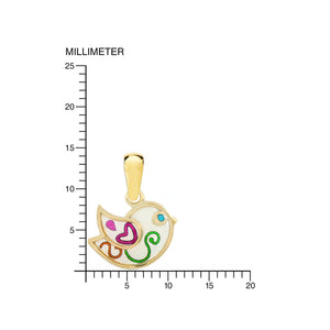 Colgante Oro Pajaro Esmaltado (9kts)