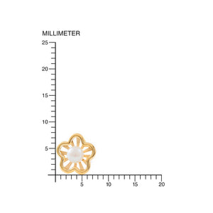 Pendientes Oro Niña Margarita Calada con Perla (9kts)