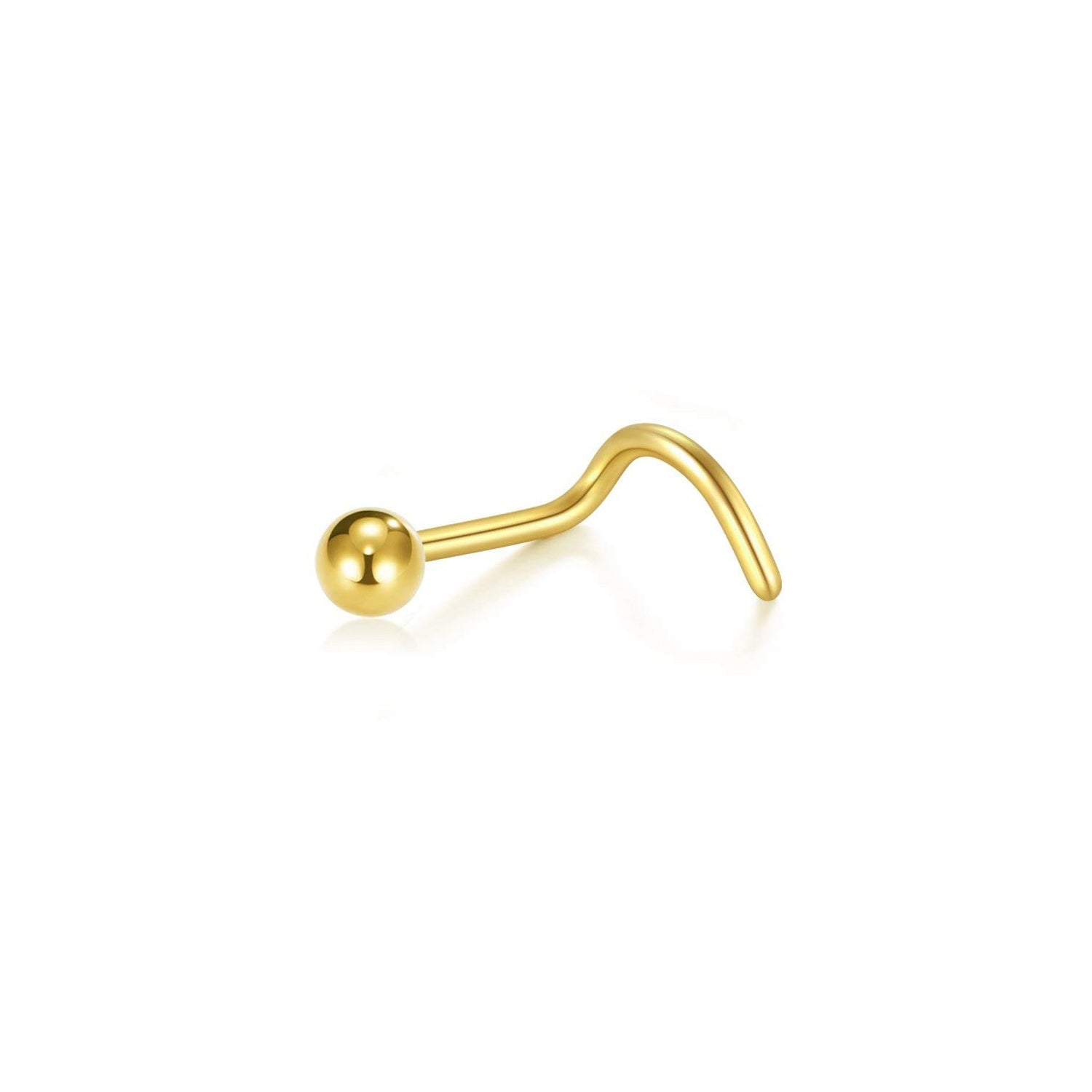 9K Yellow Gold Shine Ball Nose Piercing