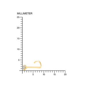 Piercing Oro Nariz garra con circón 2 mm (9kts)