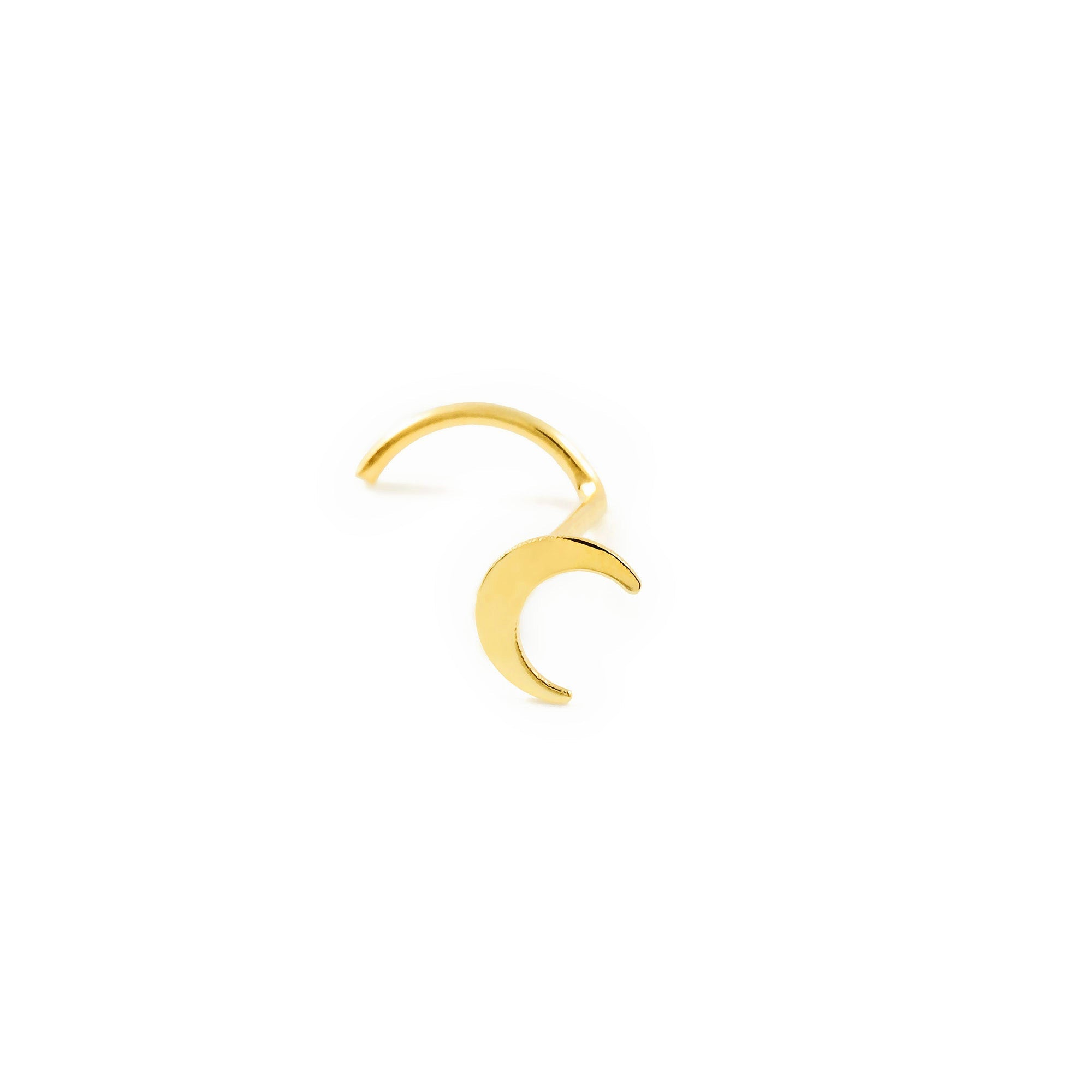 9K Yellow Gold Shiny Moon Nose Piercing