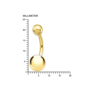 Piercing Oro Ombligo bola 8 mm (9kts)