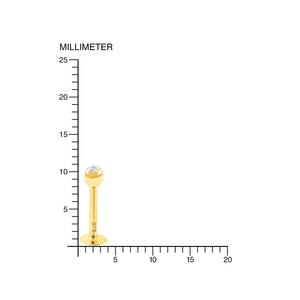 Piercing Oro Labio redondo con circón (9kts)