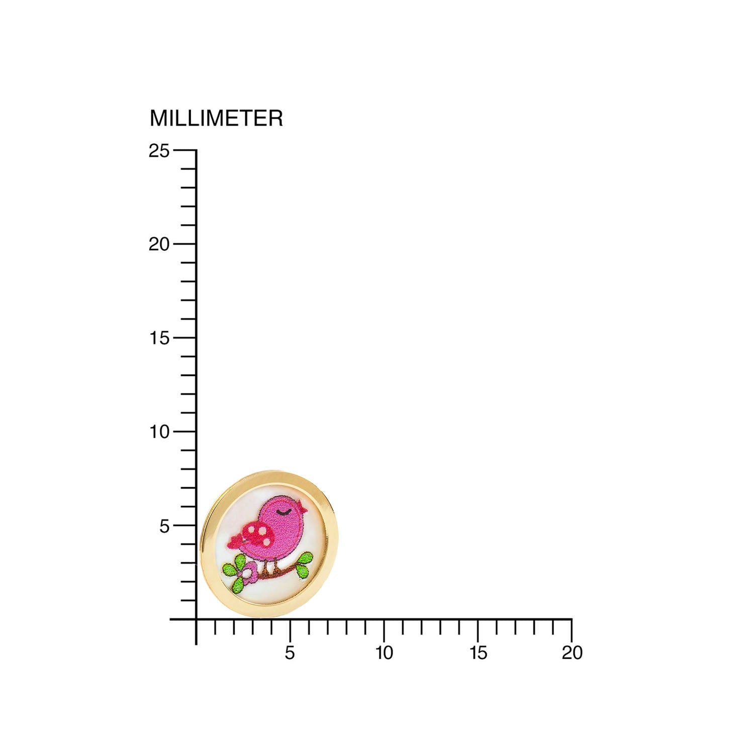 Pendientes Oro Niña Nacar Pajaro Esmaltado (9kts)