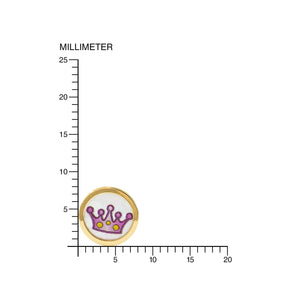 Pendientes Oro Niña Nacar Corona Esmaltada (9kts)