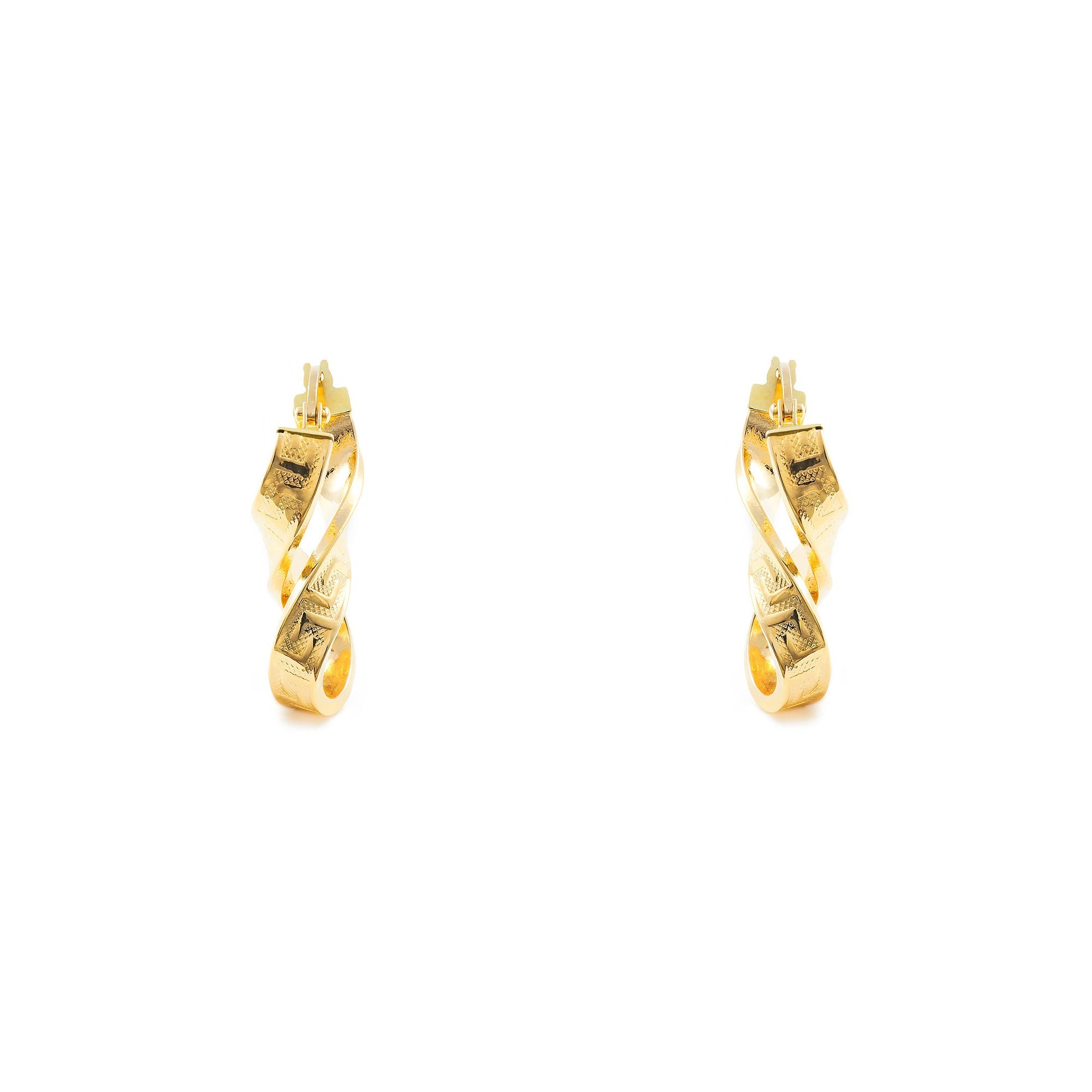 Pendientes Oro Aros largo ocho Greca 25x4 mm