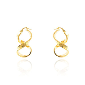 Pendientes Oro Aros largo ocho Greca 30x4 mm