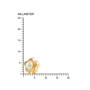 Pendientes Oro Niña Margarita con Perla (9kts)