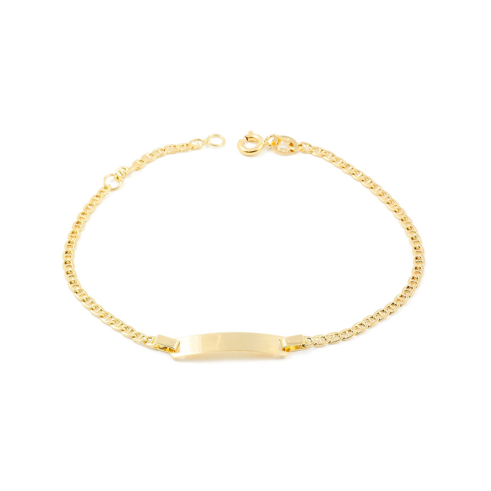 Girl's 18K Yellow Gold Personalized Shiny Anchor Slave Bracelet 16 cm