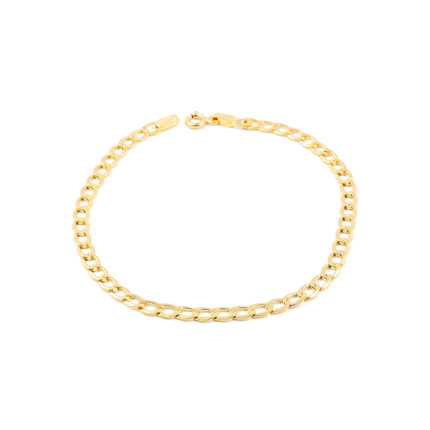 Pulsera Mujer Oro Amarillo 18K Barbada Brillo 20 cm