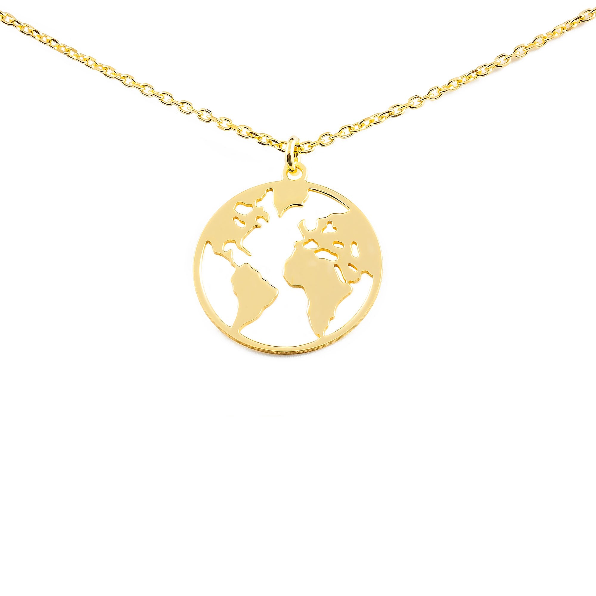 Glossy World Golden Sterling Silver Necklace