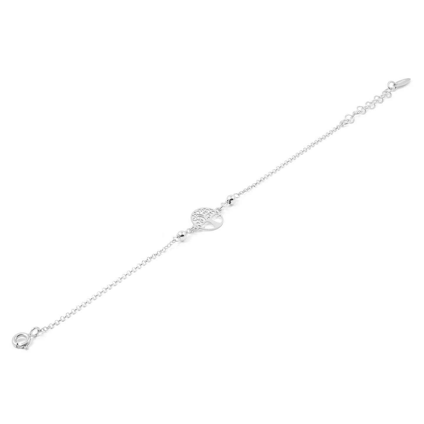 Pulsera Plata Arbol de la Vida con bolitas