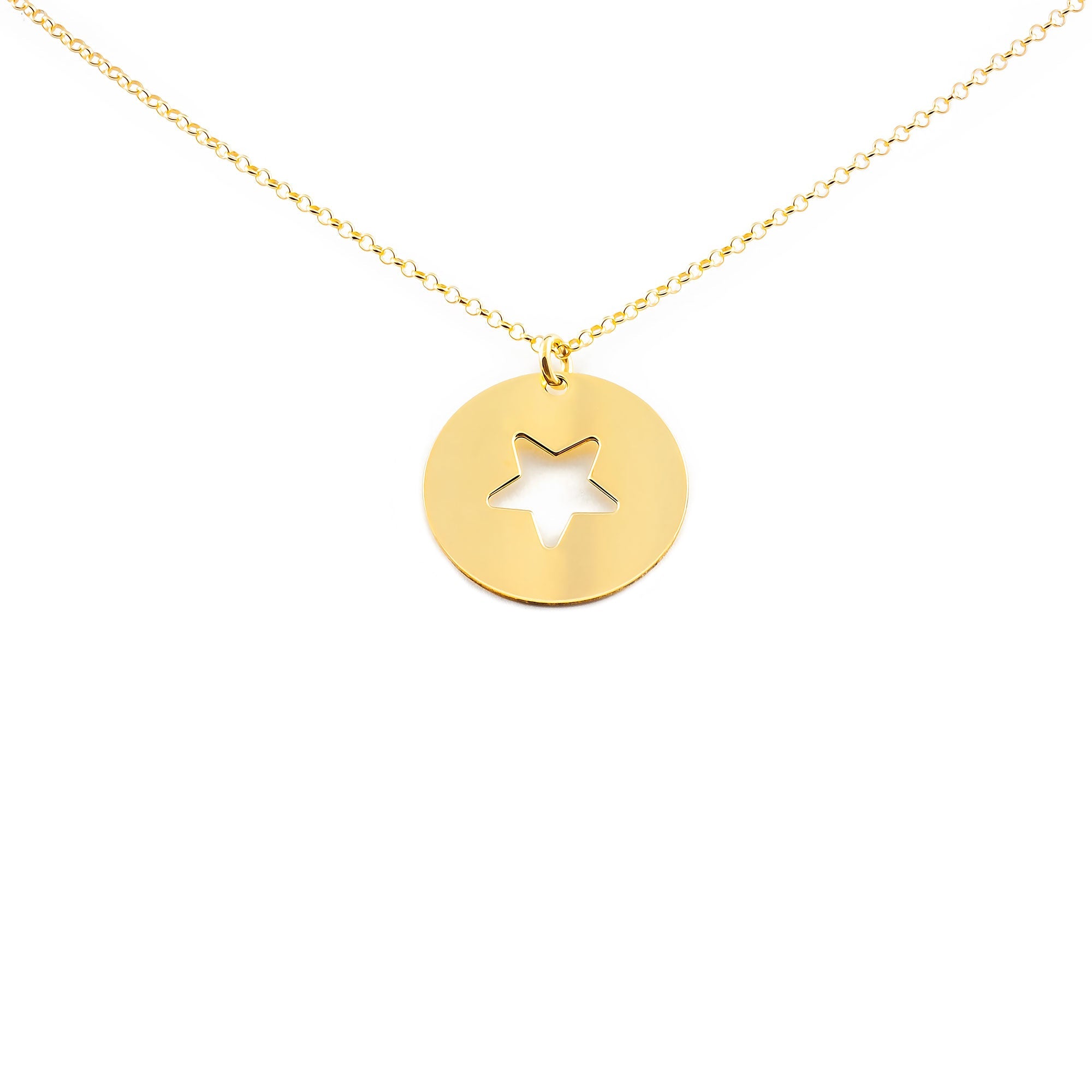 Glitter Star Golden Sterling Silver Necklace