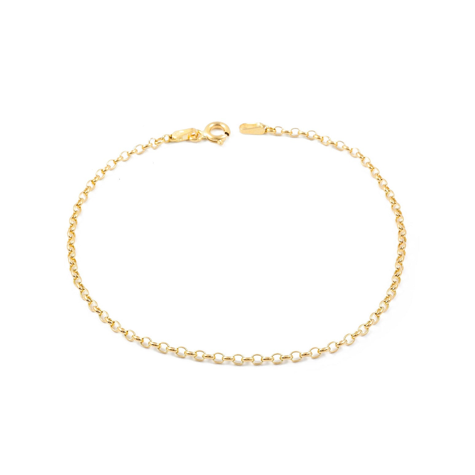 Pulsera Mujer Oro Amarillo 18K Rolo (2 mm) Brillo 18 cm