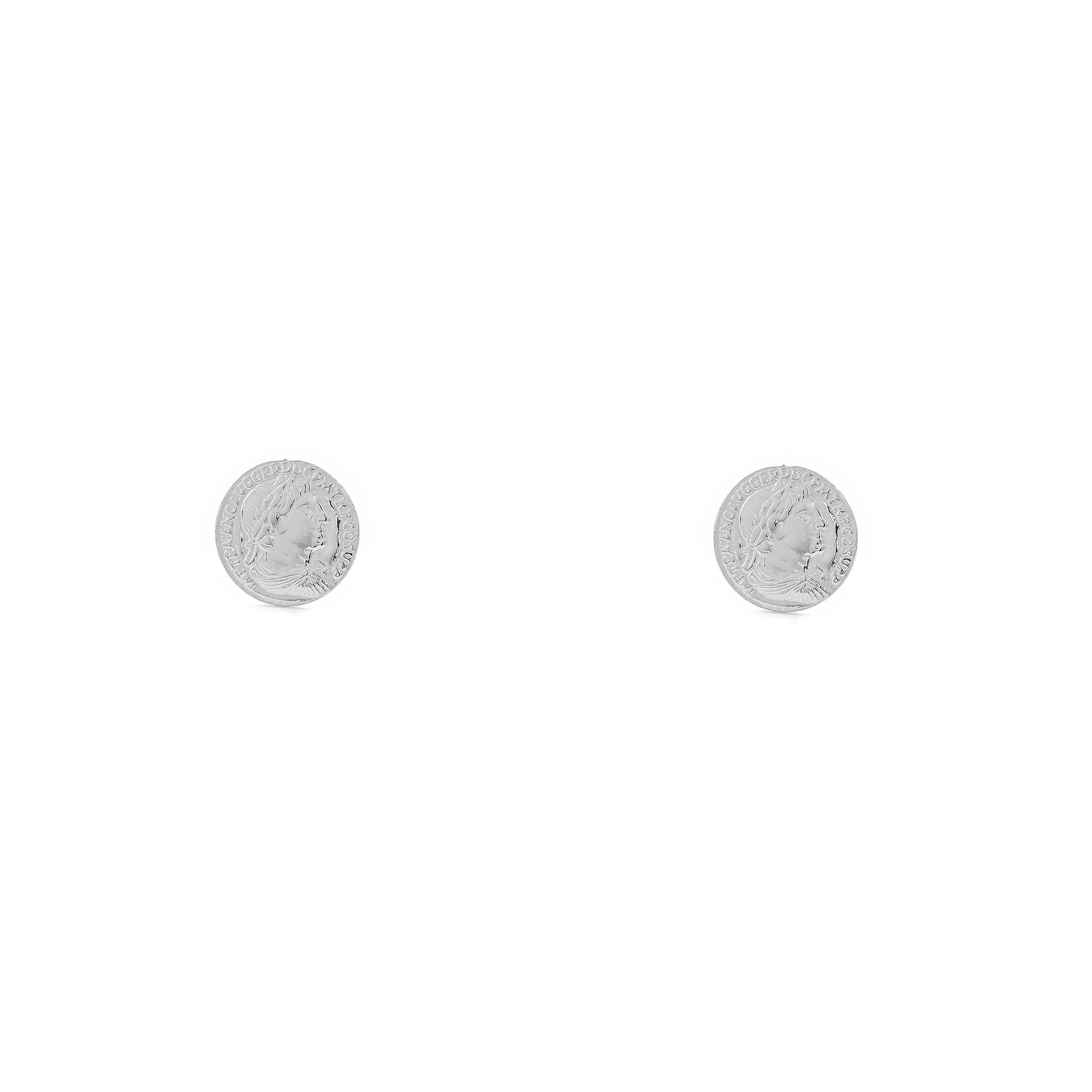 Pendientes Plata de Ley Moneda Romana Brillo